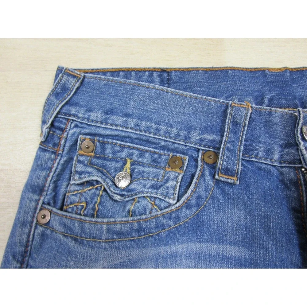 Vintage Y2K True Religion Men's Straight Leg Jeans Size (32x28.5) Flap Pocket